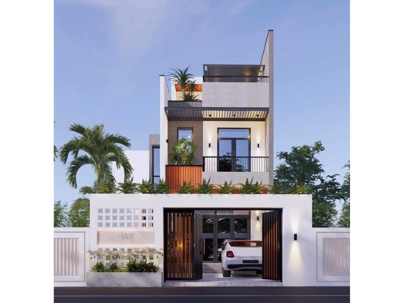 Tham khảo thiết kế nhà 2 tầng 7x17m mặt phố sang trọng
