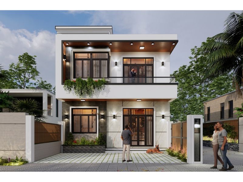 Nhà 2 tầng 7x17m thiết kế theo phong cách hiện đại