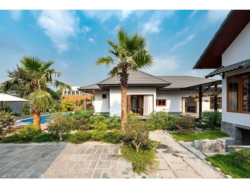 Không gian bố trí nhiều loại cây nhiệt đới đem đến không gian xanh - đẹp