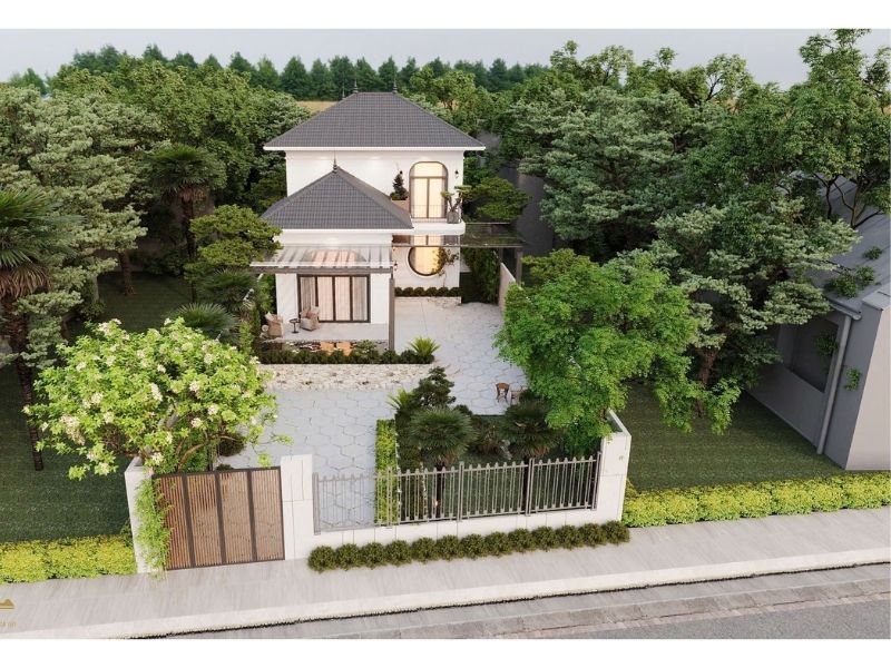 Kiến trúc nhà vườn 800m2 đẹp kết hợp màu sơn trung tính thanh lịch, có giá trị thẩm mỹ bền vững theo thời gian   