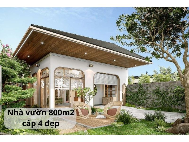 Mẫu nhà vườn cấp 800m2 cấp 4 đẹp, tiết kiệm chi phí