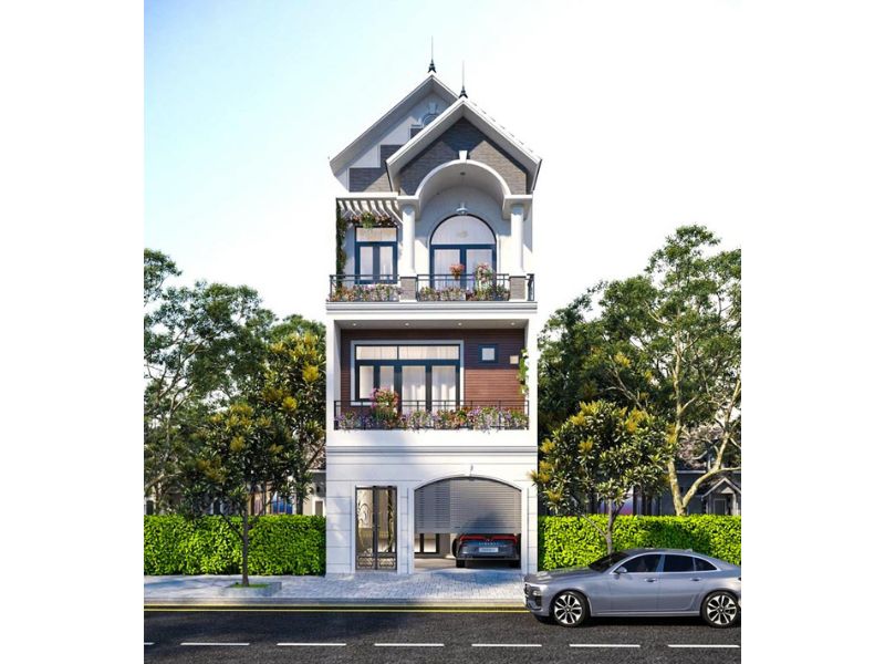 Thiết kế nhà 6x18m mái Thái tân cổ điển sang trọng