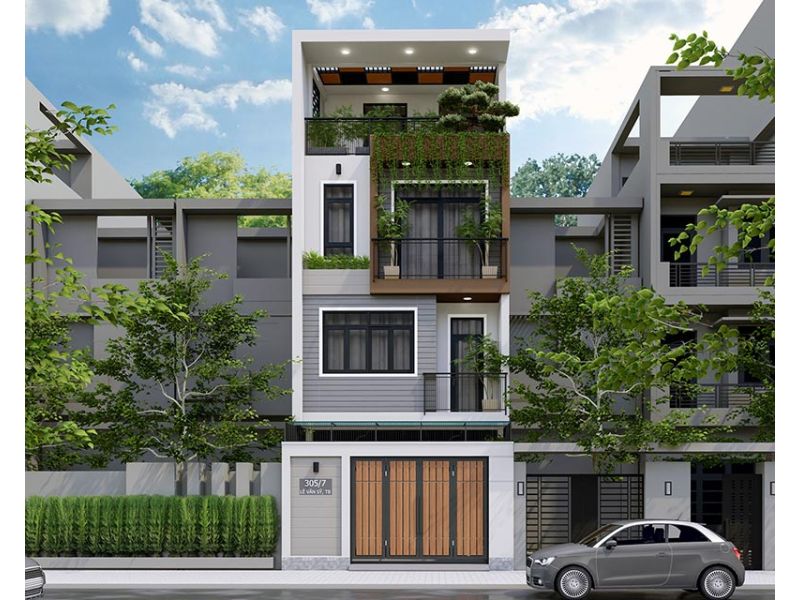 Mẫu nhà 3 tầng mặt tiền 7 5m có sân thượng rộng thoáng 
