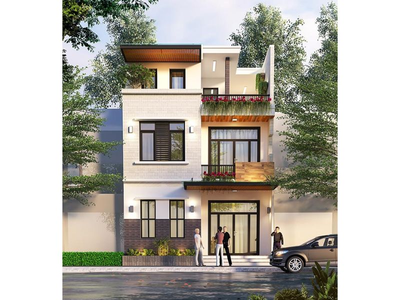 Xây nhà 3 tầng ngang 7 5m dài 12m 3 phòng ngủ 