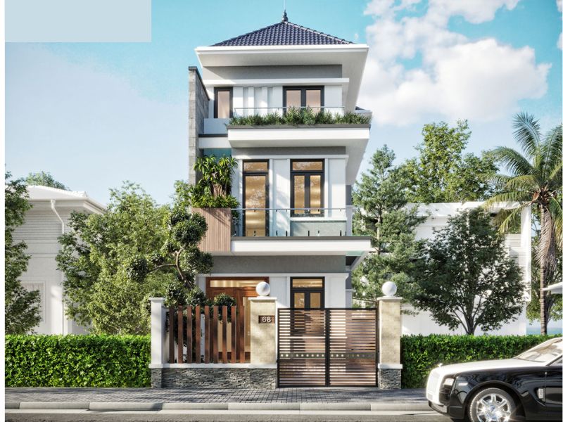 Nhà 3 tầng mặt tiền 7 5m mái Nhật có ban công rộng