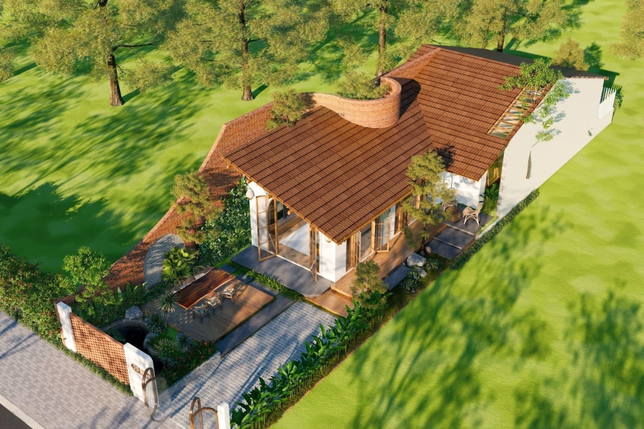 Thiết kế nhà cấp 4 mái ngói cho gia đình đông người 