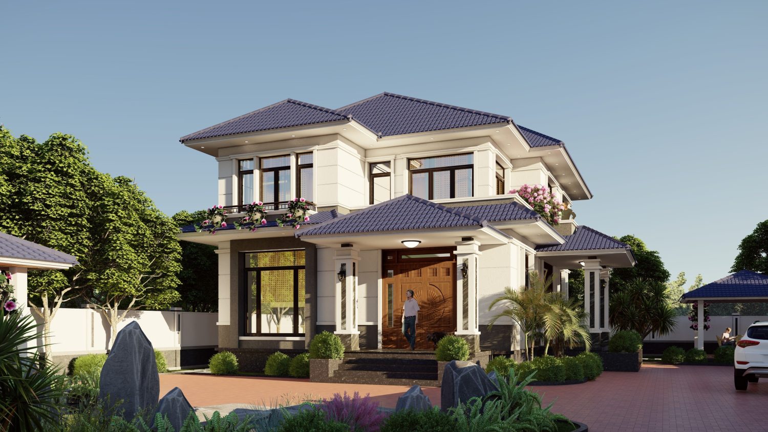 Ngôi nhà 2 tầng 4 ngủ diện tích 110m2 thiết kế cho gia đình 3 thế hệ 