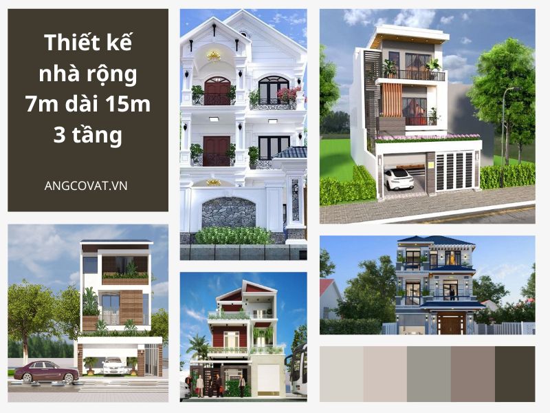 Thiết kế nhà rộng 7m dài 15m 3 tầng mang đến không gian sống thoải mái, tiện nghi
