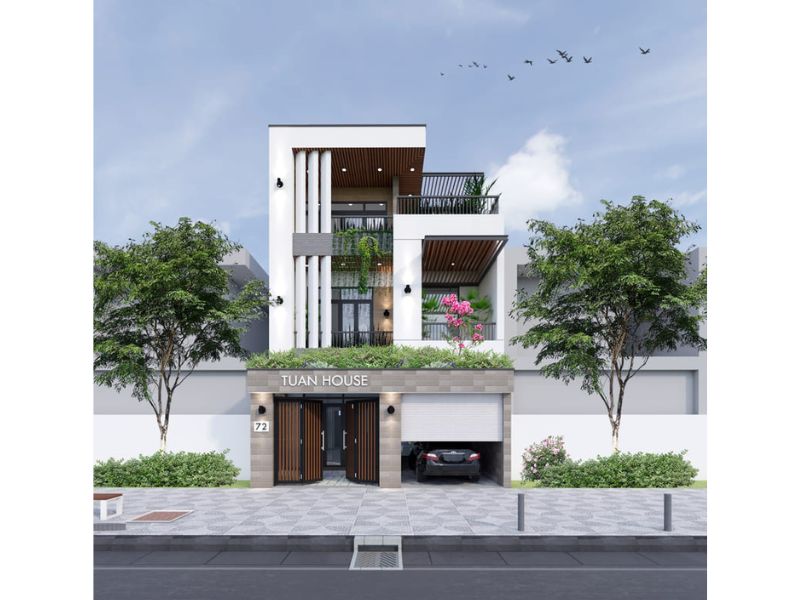 Chia sẻ mẫu nhà rộng 7m dài 15m 3 tầng hiện đại đẹp, tiện nghi
