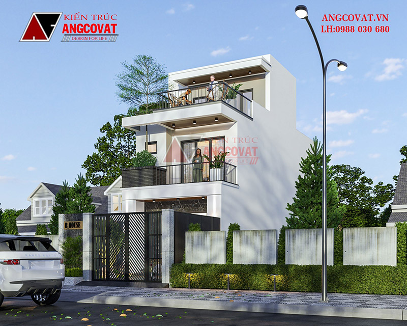 Vẻ ngoài hiện đại, sang trọng của thiết kế nhà 7x15m 3 tầng giá rẻ