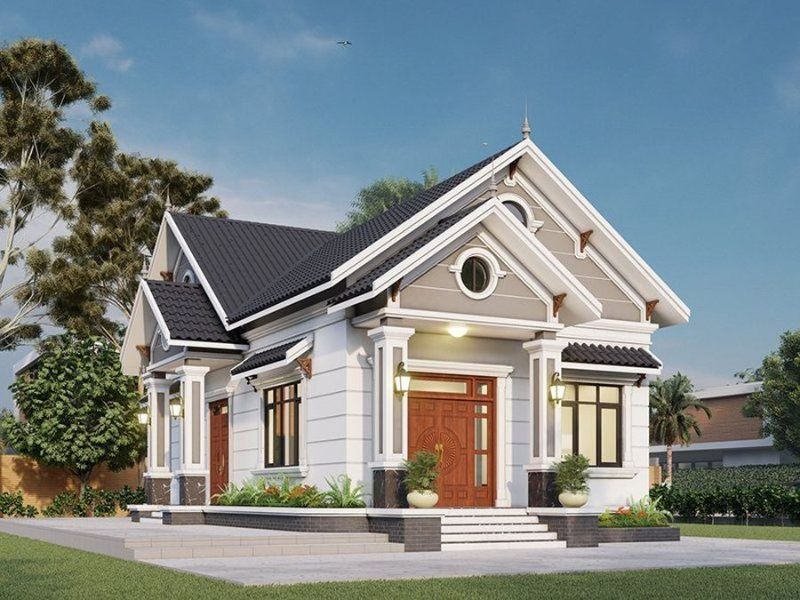 Mẫu nhà cấp 4 mái Thái 2 mặt tiền thoáng đãng 9x15m 