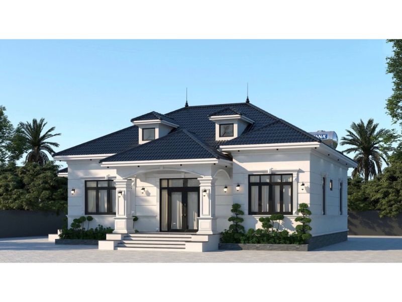 Mẫu nhà cấp 4 tinh tế với màu sắc nhẹ nhàng