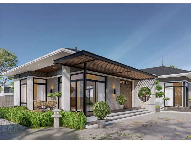 Không gian mẫu nhà cấp 4 rộng mở gia tăng tính kết nối với thiên nhiên 