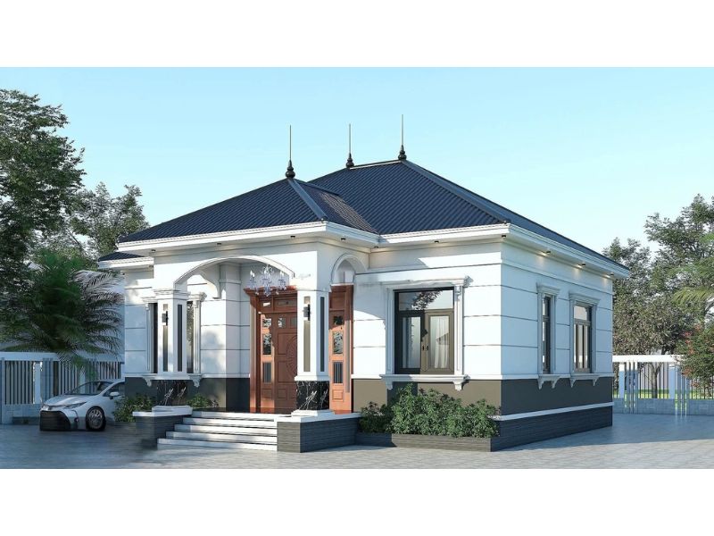 Nhà cấp 4 3 phòng ngủ mái Nhật có sân trước rộng rãi 