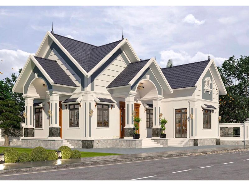 Mẫu nhà cấp 4 3 phòng ngủ 1 phòng thờ 150m2 bề thế, sang trọng 