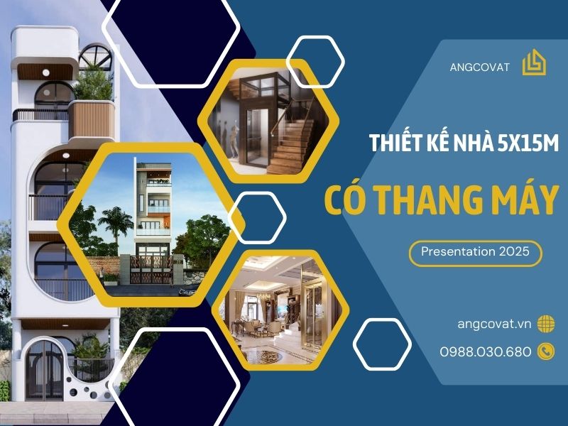 Thiết kế nhà 5x15m có thang máy giải pháp tối ưu cho không gian sống hiện đại