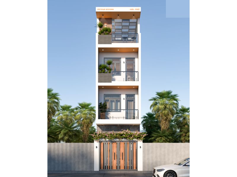 Thiết kế nhà 5x15m tích hợp thang máy sử dựng hệ thống kính vừa tăng tính hiện đại lại tối ưu ánh sáng tự nhiên