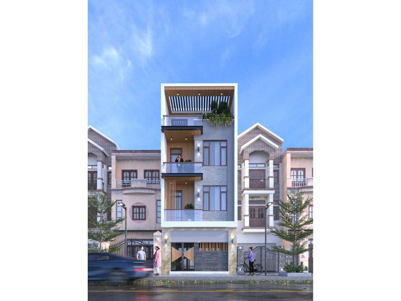 Mẫu nhà 5x15m có thang máy cho những ai yêu thích phong cách hiện đại