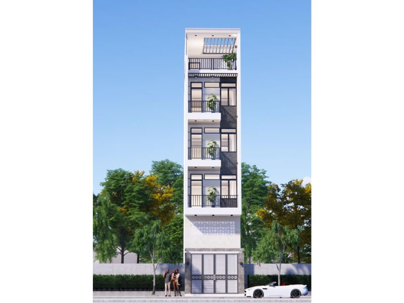 Thiết kế nhà 5x15m có thang máy đáp ứng công năng tiện nghi