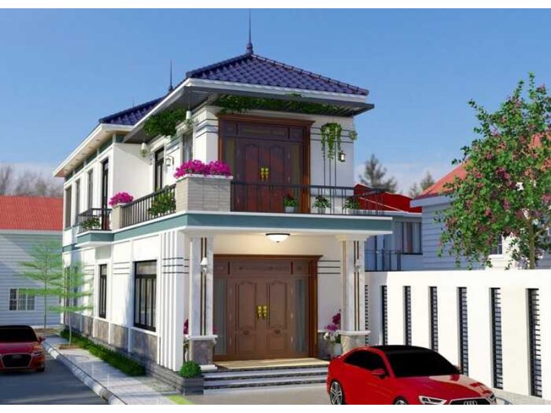 Kiến trúc đơn giản mà tinh tế trong mẫu nhà 2 tầng mặt tiền 6m mái Nhật