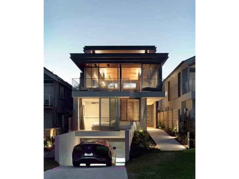 Mẫu nhà hiện đại, cao cấp có tầng hầm lửng để xe 
