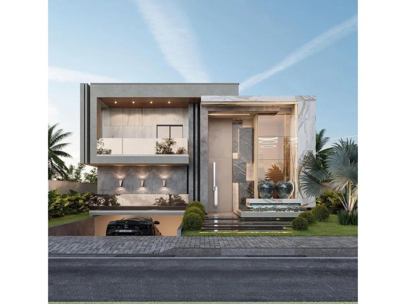 Nhà 2 tầng có hầm để xe 