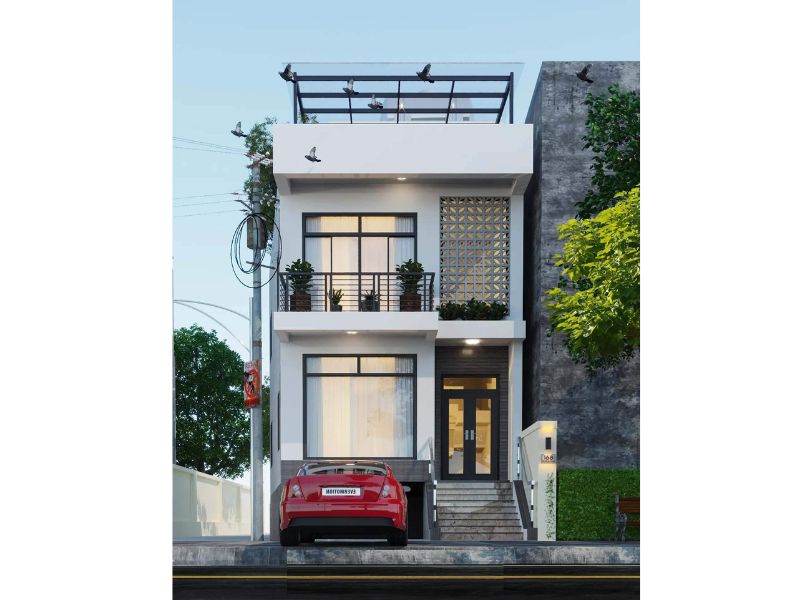 Thiết kế nhà phố có tầng hầm lửng tiện ích