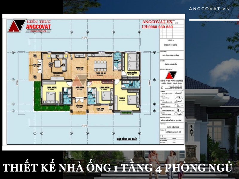 Mẫu nhà vườn 1 tầng 4 phòng ngủ tại Quảng Ninh  BT 12025  KataHome