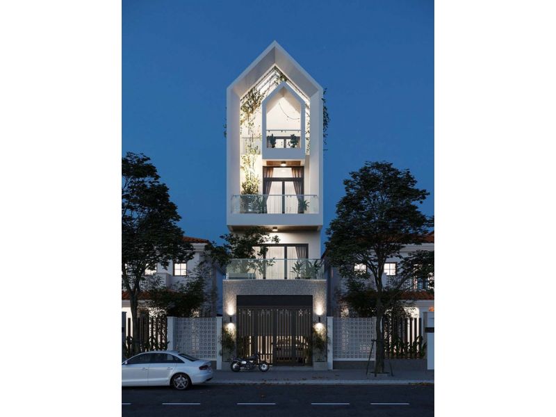 Xây nhà 4 tầng 50m2 mặt phố hiện đại