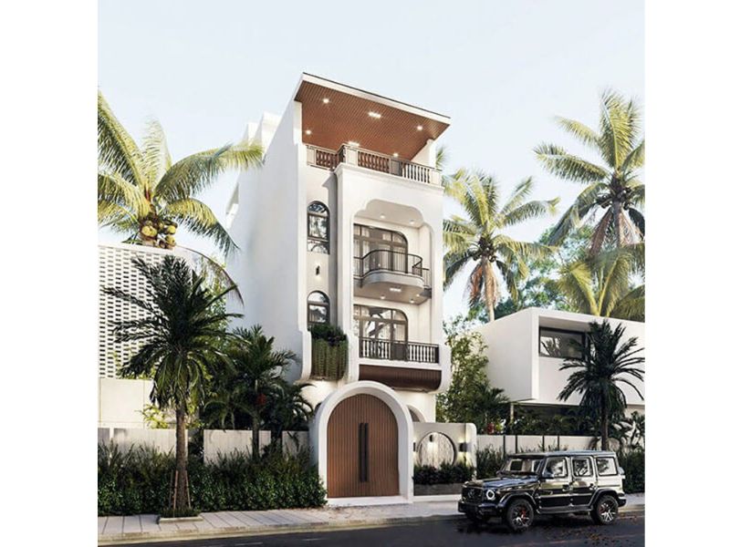 Mẫu nhà phố 3 tầng 3 tỷ với đường nét uyển chuyển, thanh thoát 