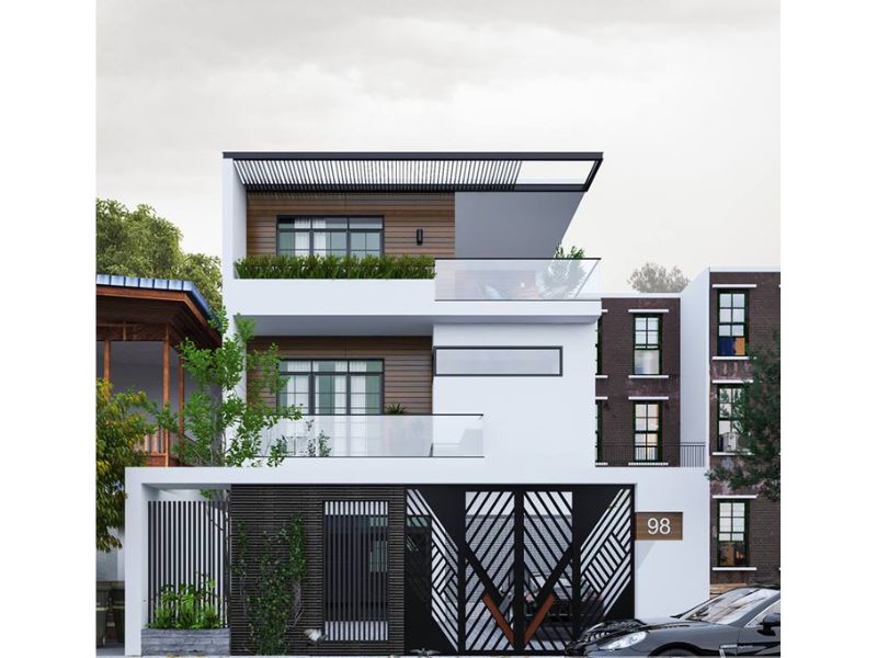 Xây nhà 3 tầng 3 tỷ hiện đại, tối giản chi tiết trang trí 