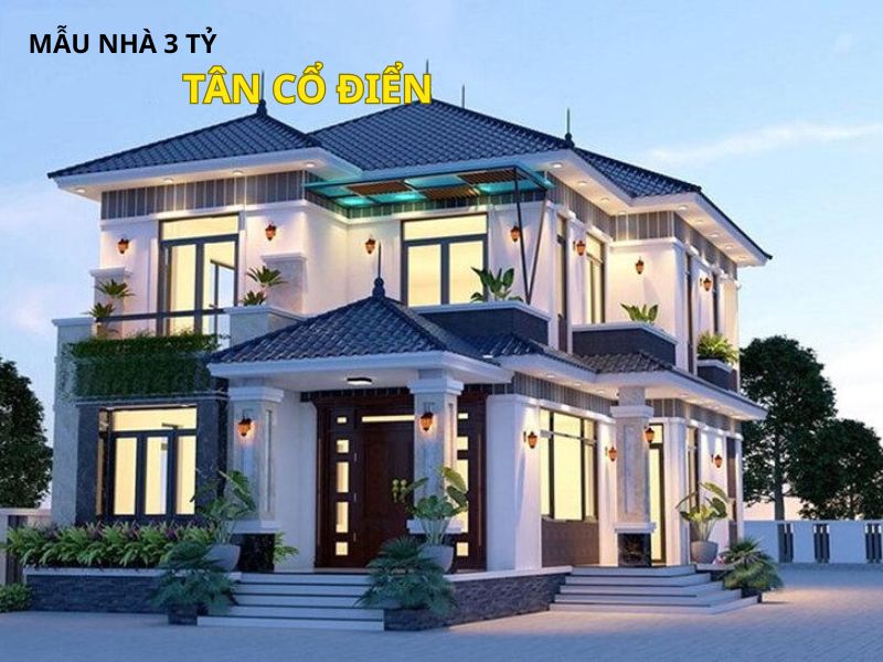 Thiết kế nhà 2 tầng 120m2 chi phí 3 tỷ phong cách tân cổ điển thanh lịch 