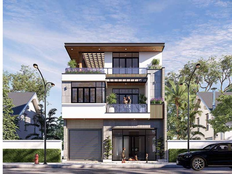 Tham khảo phương án xây nhà 3 tầng mái bằng mặt tiền 11m tầm giá 3 tỷ 