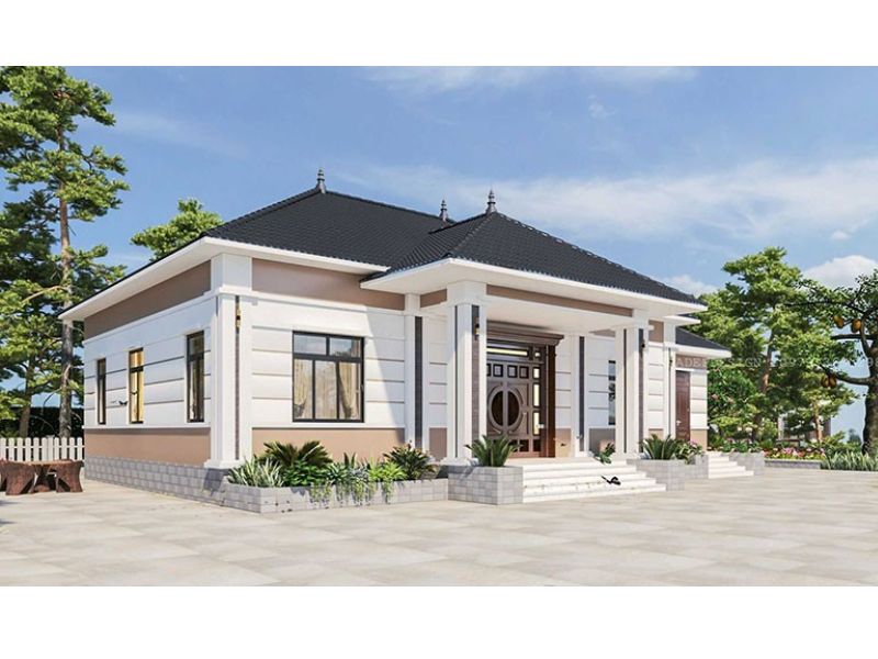 Thiết kế nhà 3 tỷ 1 tầng diện tích 150m2 4 phòng ngủ 