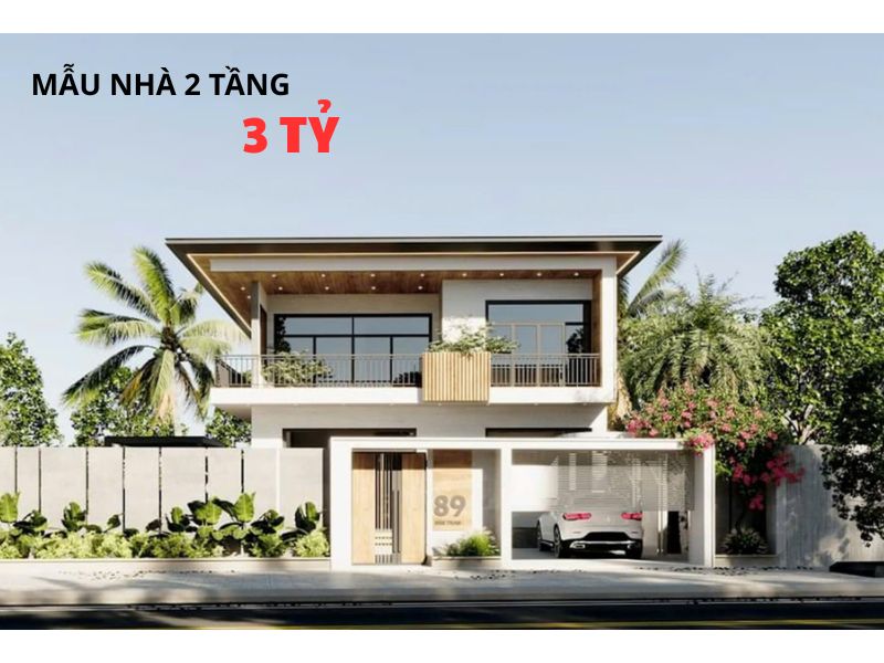 Mẫu nhà 3 tỷ 2 tầng hiện đại 3 phòng ngủ có gara 