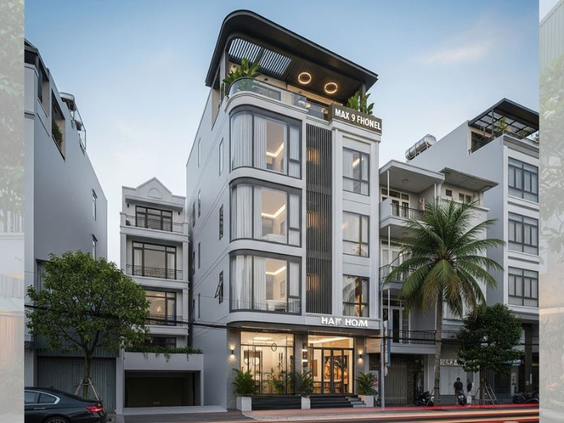 Nhà nghỉ 5 tầng hiện đại mặt tiền rộng 10m