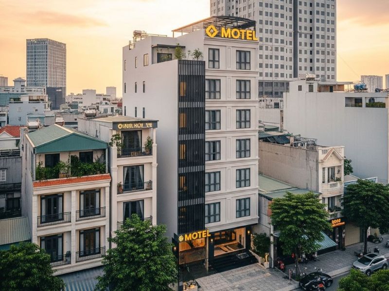 Phong cách hiện đại trong mẫu nhà nghỉ 5 tầng đẹp