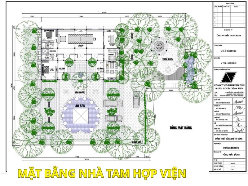 Mặt bằng quy hoạch nhà tam hợp viện khoa học