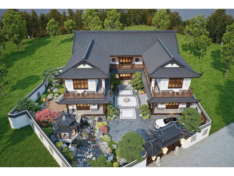 Thiết kế nhà tam hợp viện kiểu truyền thống