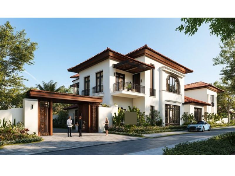 Ý tưởng thiết kế biệt thự 2 tầng 10x15m phong cách indochine chuẩn nghỉ dưỡng tại gia 