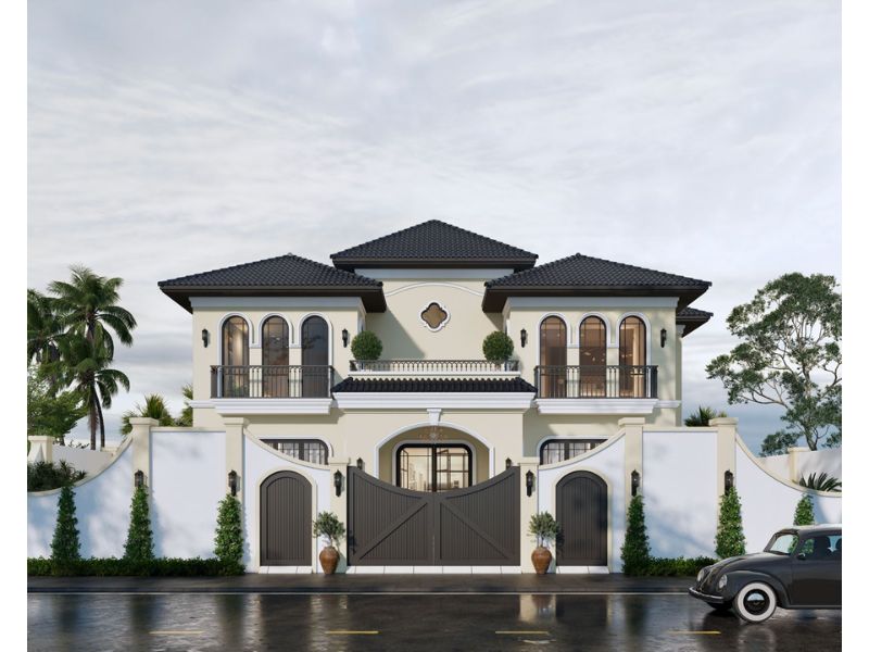 Mẫu biệt thự indochine 200m2 thể hiện vị thể đẳng cấp của gia chủ 