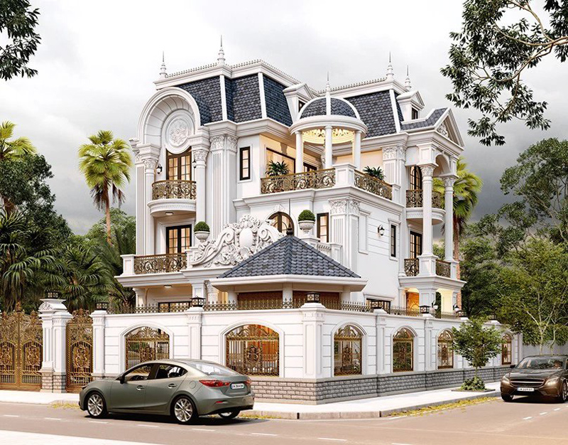 Chi phí xây nhà 3 tầng 300m2 tân cổ điển xa hoa, lộng lẫy khoảng 6 - 7 tỷ đồng