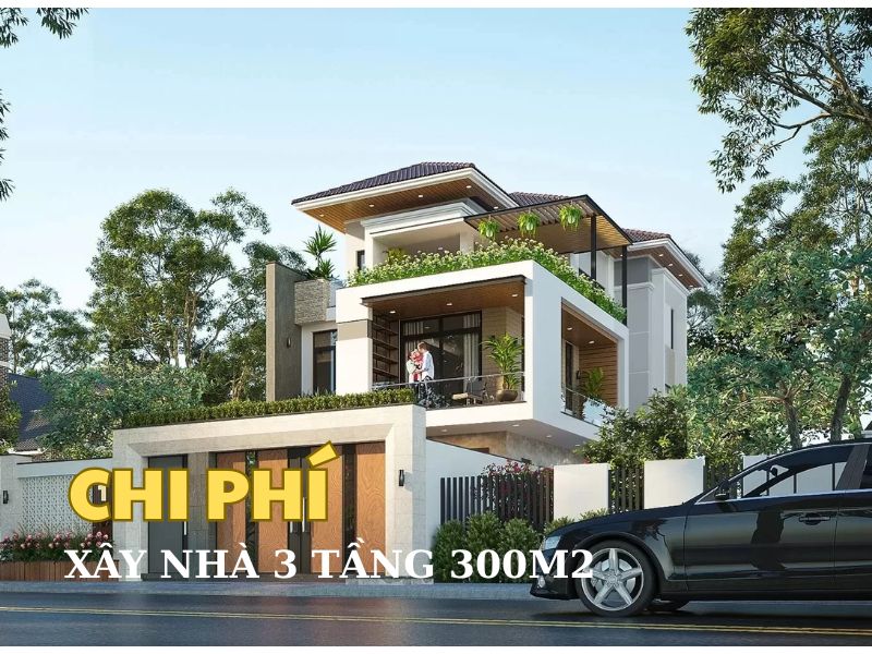 Chi phí xây nhà 3 tầng 3002m2 mái Nhật với diện tích 1 sàn 100m2