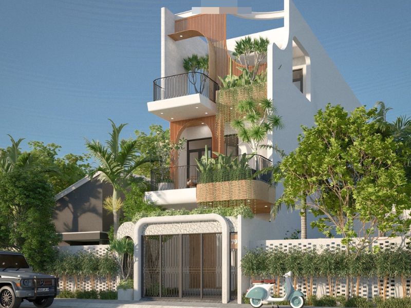 Tham khảo mẫu thiết kế nhà 3 tầng 300m2 mặt tiền đẹp độc đáo