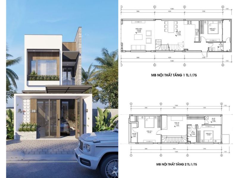 Không gian sống nhà 2 tầng công năng khoa học