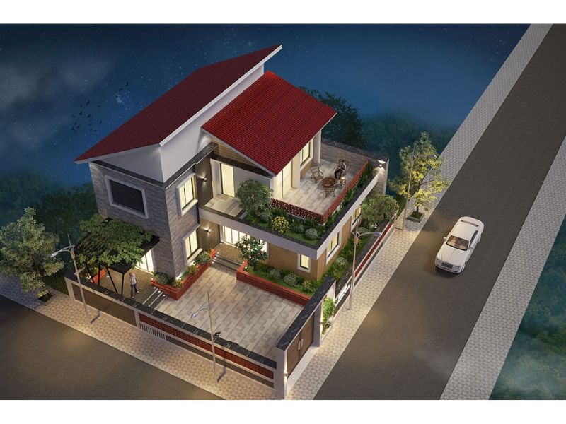 Nhà mái Nhật tại Hưng Yên 8x12m