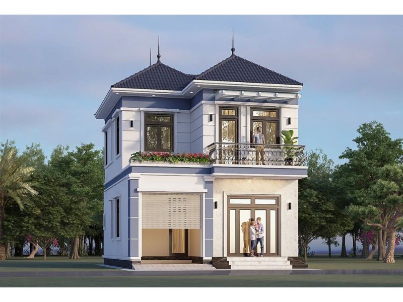 Nhà 2 tầng mái Nhật 8x12m