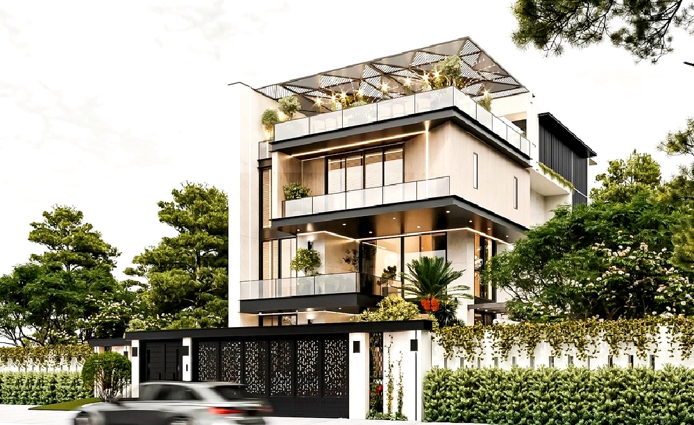 mẫu nhà villa hiện đại 10x20m 