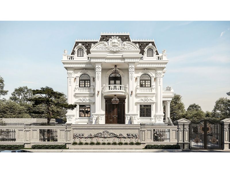 Vẻ đẹp quyền quý, sang trọng trong mẫu biệt thự 2 tầng 6 phòng ngủ 