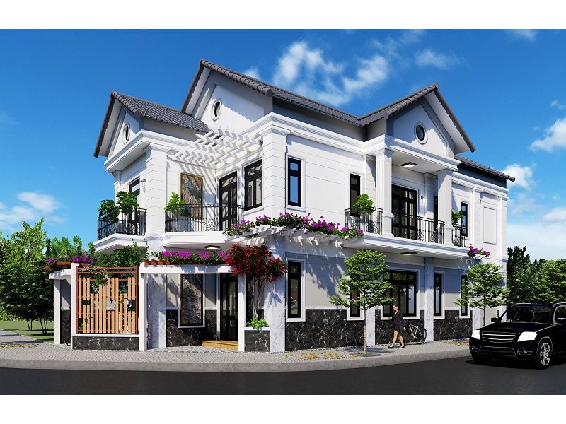 Mẫu nhà 2 tầng mái Thái 8x15m 